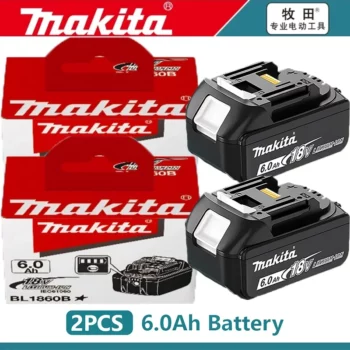 Lot de 2 batteries compatibles Makita 18V 6 Ah LXT (BL1860B)