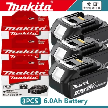 Lot de 3 batteries compatibles Makita 18V 6 Ah LXT (BL1860B)