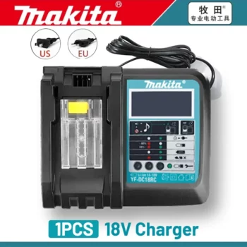 Chargeur rapide à écran LED compatible Makita 14,4-18V (type DC18RC)